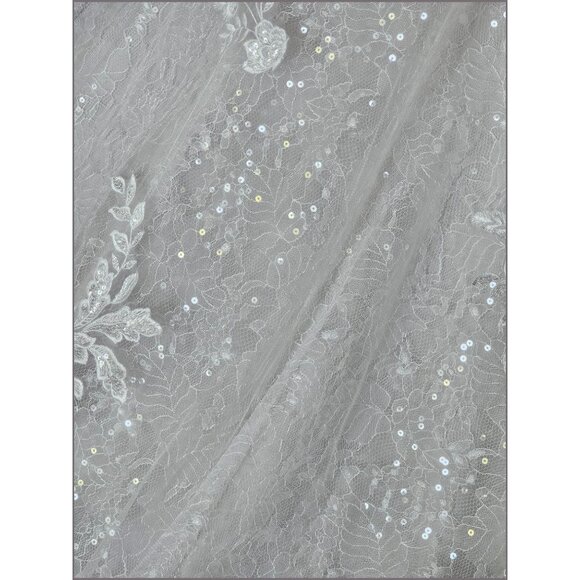 NWOT Ivory Illusion Neckline Plunge A-Line Floral Lace Wedding Gown - Morilee - Picture 11 of 12